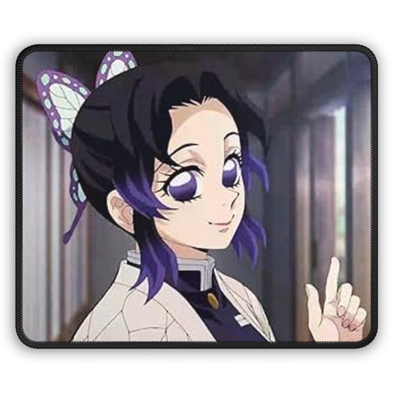 Demon Slayer Anime ,Butterfly Girl Gaming Mouse Pad | Purple Eyes Character Desk Mat