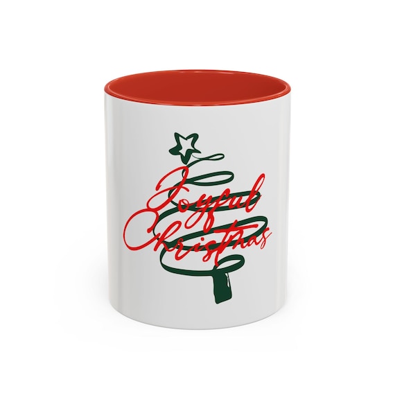Festive Christmas Mug, Joyful Holiday Coffee Cup, Cute Winter Drinkware Gift, Cozy Seasonal Decor for Coffee Lovers