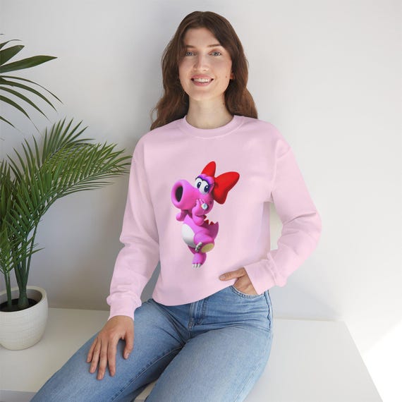 Cartoon Birdo Crewneck Sweatshirt: Fun Winter Fashion