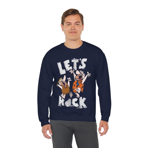Flinstones let's rock Crewneck Sweatshirt |  Stone Age Cool Design