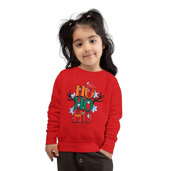 Ho Ho Ho Reindeer Sweatshirt | Perfect Christmas Gift , Christmas Toddler Holiday Shirt