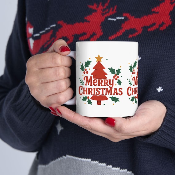 Merry Christmas Mug , perfect gift for holiday season, Xmas ceramic mug