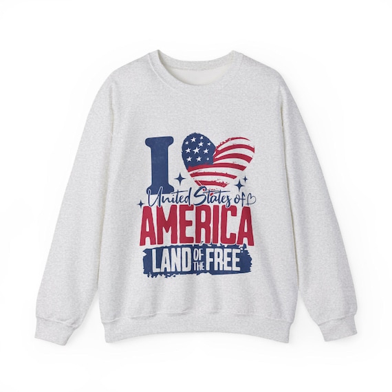 I Love America sweatshirt | Land of the Free patriotic crewneck