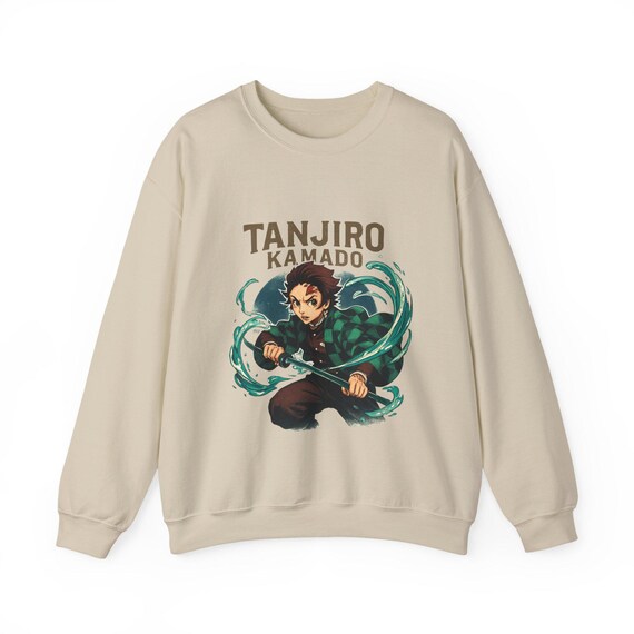 Tanjiro Kamado Sweatshirt, Demon Slayer Anime Hoodie, Trendy Streetwear Crewneck Gift for Anime Fans