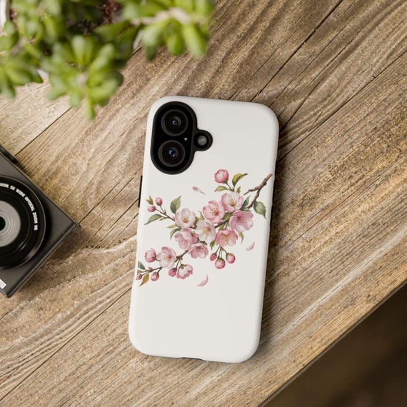 Floral Phone Case - Aesthetic Tough Cases for Spring, Cute Phone Cover for Girls, Blossom Design, Mother's Day Gift, Custom Cases
