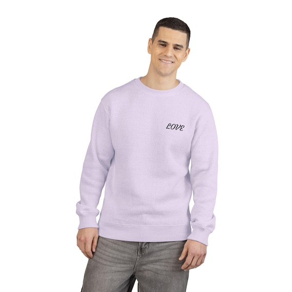 Embroidered 'Love' Crewneck Sweatshirt: Unisex Cotton-Blend Cozy Top