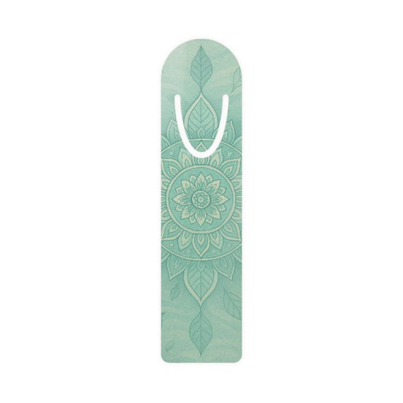 Teal Mandala Bookmark | Metal Corner Ribbon