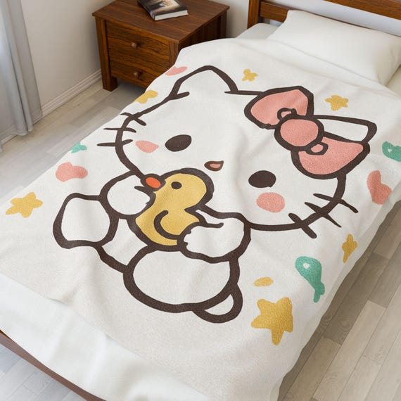 Hello Kitty Plush Blanket: Cozy Velveteen Throw, Nursery Decor