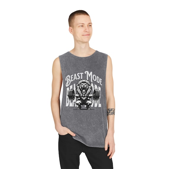 Beast Mode Lion Weightlifting Tank Top | Gym Fitness Workout Shirt