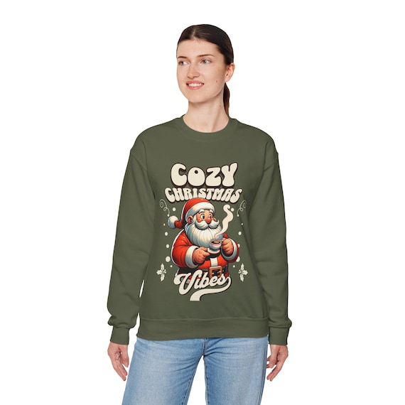 Cozy Christmas Vibes Crewneck Sweatshirt | Perfect for Christmas ,  Holiday Sweatshirt