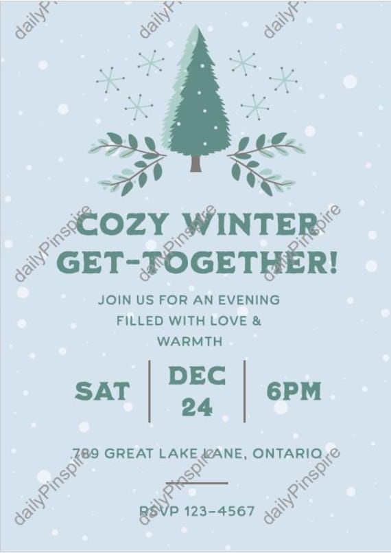 Editable Christmas Party Invitation , Printable Winter Get-Together Invitation | Instant Digital Download