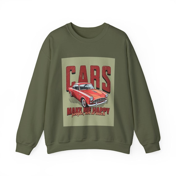 Retro Car Graphic Sweatshirt: Vintage Automotive Crewneck