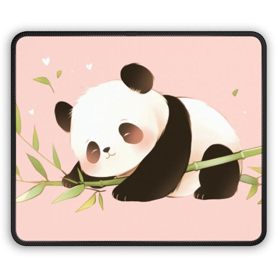 Cute Panda Mouse Pad |Pink panda lover desk mouse pad