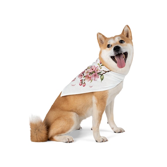 Pink Cherry Blossom Pet Bandana | Floral Spring Dog Accessory