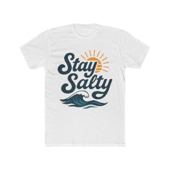 Stay Salty Unisex Cotton Crew Tee - Perfect for Beach Lovers, Summer Vibes, Travel, Casual Outings, Gift for Ocean Enthusiasts