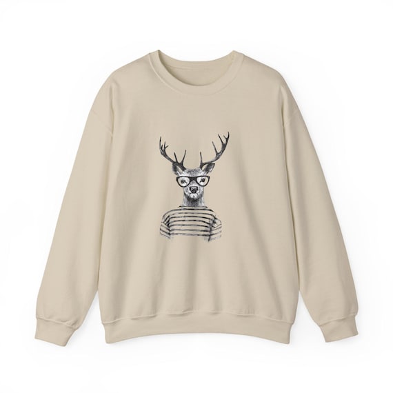 Whimsical Deer Sweatshirt: Cozy Unisex Crewneck