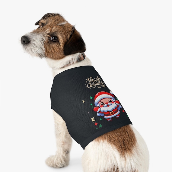 Santa Merry Christmas Pet Tank Top | Holiday Dog Shirt