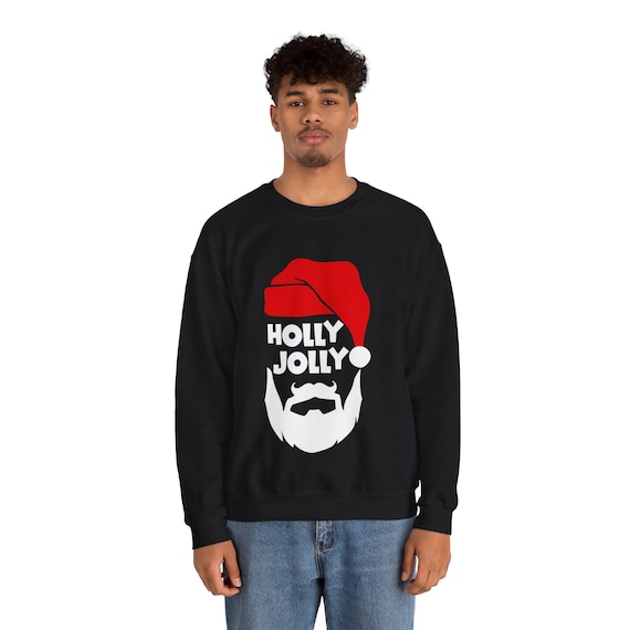 Holly Jolly Santa Beard Sweatshirt | Christmas Crewneck