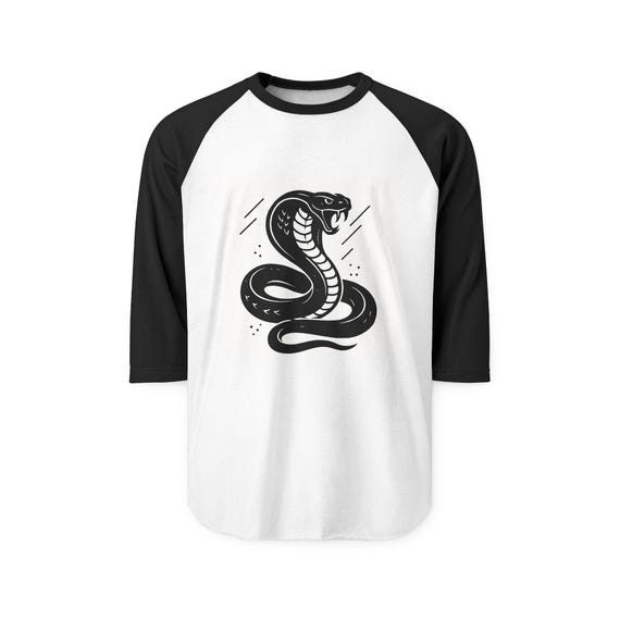 Cobra Graphic Raglan Shirt: Unisex Cotton Snake Tee