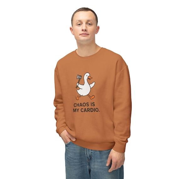 Chaos Is My Cardio Goose Sweatshirt | Funny Goose Gift | Unisex Crewneck