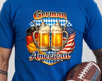 German American Beer Stein T-Shirt, Oktoberfest Bavarian Graphic Tee