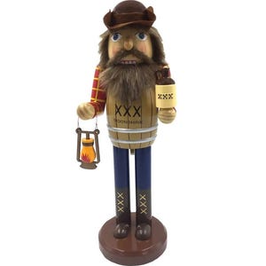 Moonshine Nutcracker – Rustic Appalachian Decor, Handcrafted Wooden Holiday Figure, Folk Art, Cabin Christmas