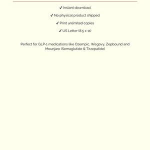 GLP-1 Weight Loss Tracker Printable | Ozempic Wegovy Mounjaro Zepbound ...