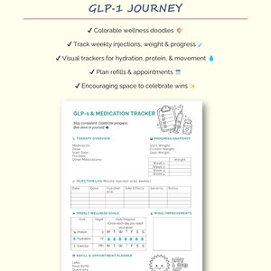 GLP-1 Weight Loss Tracker Printable | Ozempic Wegovy Mounjaro Zepbound ...