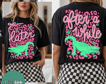 Later Gator Coquette Pink Leopard Alligator SVG PNG (Digital Download)