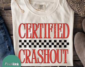 Certified Crashout PNG, Funny Checkered Quote Sublimation Design, bestseller sarcastic funny distressed