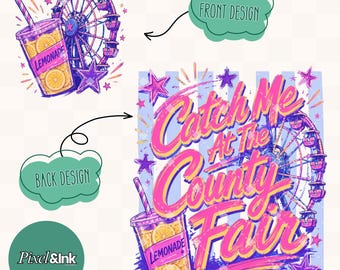 County Fair Shirt Design, Carnival T-Shirt Graphic, Ferris Wheel PNG, Fair Digital Download, Catch me at the county fair, striped, coquette