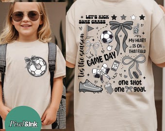 Soccer Mom Game Day Design, Bow Soccer Ball SVG PNG (Digital Download)