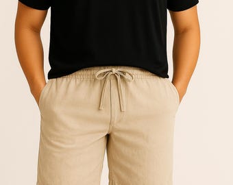 Natural Cotton Men's Shorts: Soft & Breathable with Pockets
