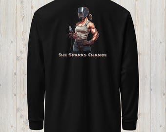 She Sparks Change | Women’s Long-Sleeve Tee | Tradeswomen – Banner Women Apparel