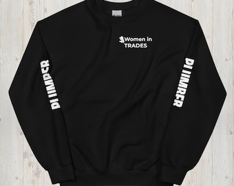 Plumber Crewneck Sweatshirt – Women in Trades Workwear – Plumber Gift for Her – Gildan 18000 – Banner Women Apparel