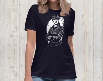 Women Veteran Relaxed Tee | Military Graphic T-Shirt