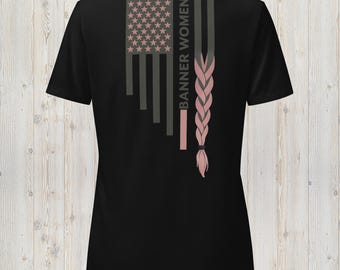 Flag Braid Edition | Women’s V-Neck Tee | Female Veteran – Banner Women Apparel