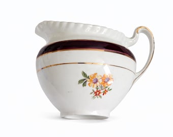Vintage Johnson Bros Floral Creamer, Gold Trim, mid-20th century - Made in England