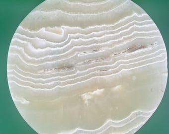 Vintage White Ice Onyx Centerpiece Bowl | Hand-Carved Natural Stone Home Decor