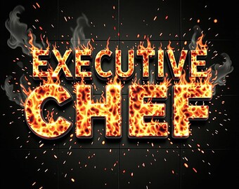 Executive Chef Flame T-Shirt: Rock & Roll Kitchen Boss Apparel
