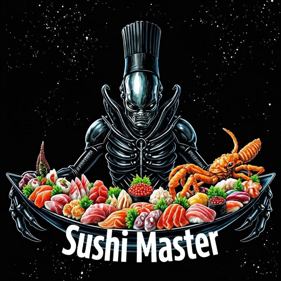 Alien Sushi Master Chef T-shirt: Front Burner Monsters Line - Etsy