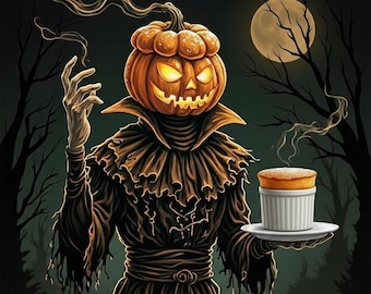 Headless Horseman Pumpkin Soufflé T-Shirt | Monster Munchies Culinary Horror Shirt
