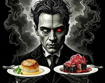 Dr. Jekyll Mr. Hyde Dueling Plates T-Shirt | Monster Munchies Culinary Horror Shirt
