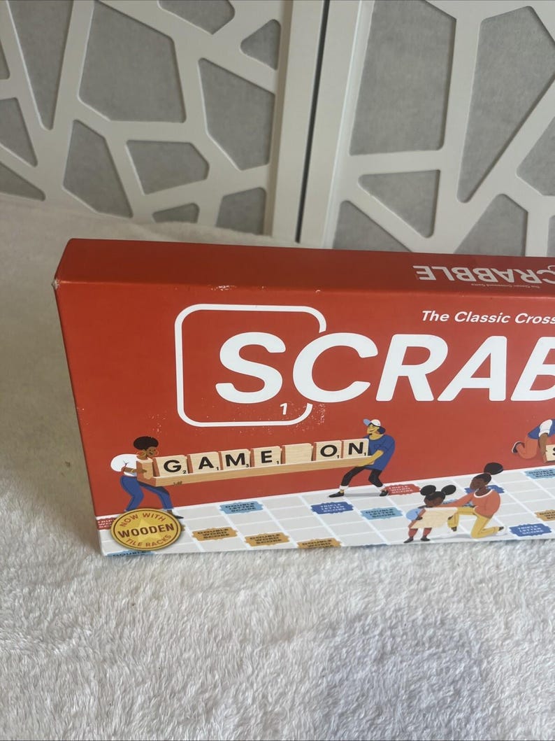 Scrabble Problem CLASSIC Hasbro Scrabble Classic Refresh Board Game Wooden Racks ...
