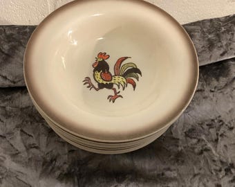 Metlox Poppytrail California Provincial Rooster Mini Bowls | Set of 8 GH304