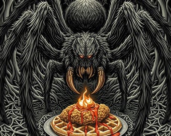 Aragog Chicken & Waffles T-Shirt | Monster Munchies Horror Foodie Tee