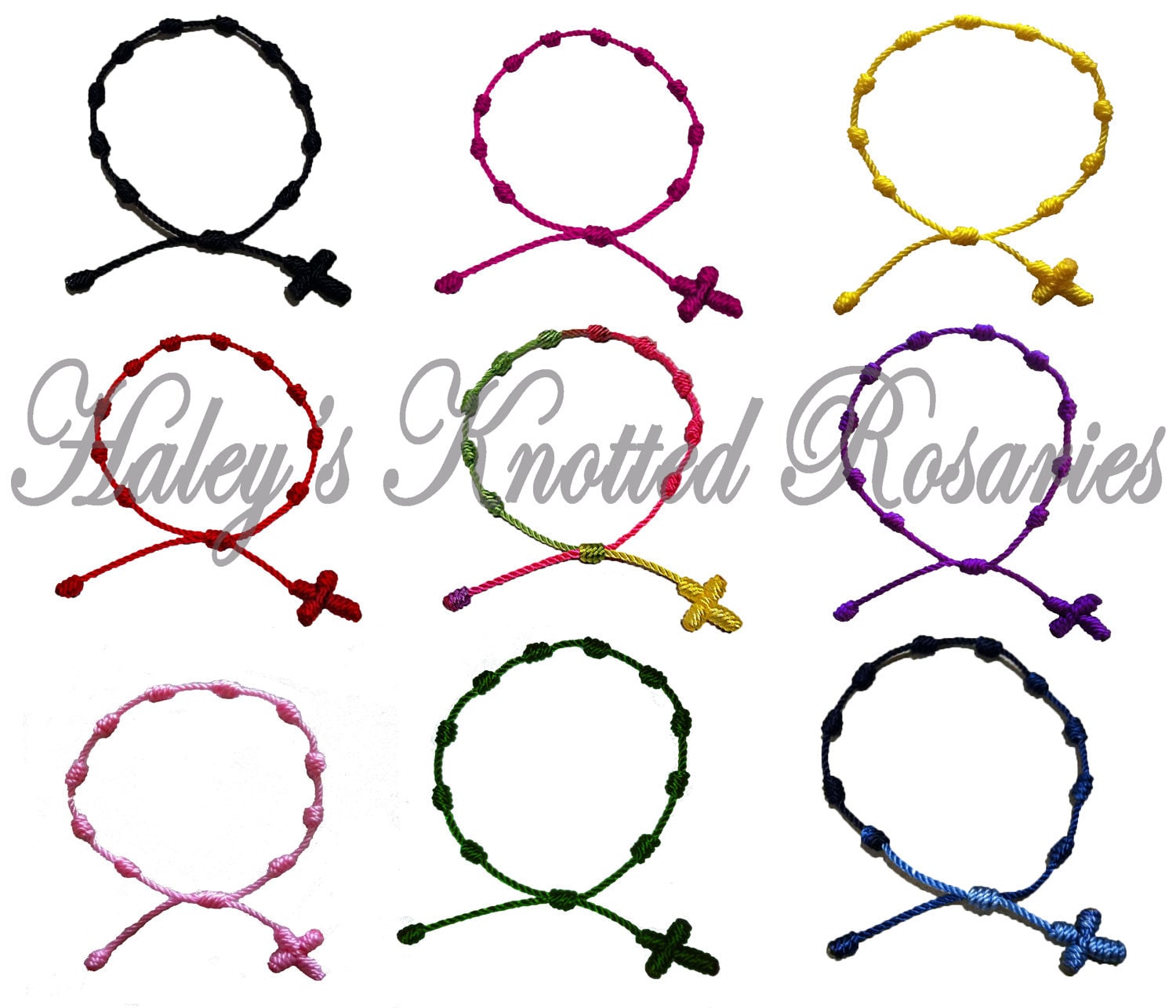 Hand Made Knotted Rosary Bracelet - Choice of Color