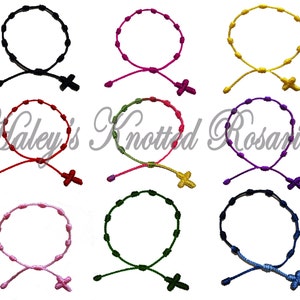Hand Made - 5 Knotted Rosary Bracelets - Choice of Color