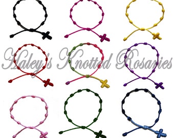 Hand Made - 10 Knotted Rosary Bracelets - Choice of Color