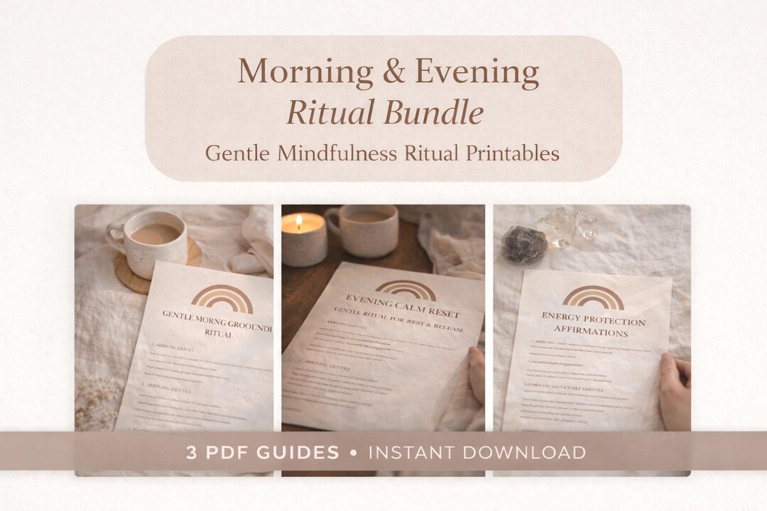 Midfulness Ritual Mindfulness Ritual Bundle: Morning, Evening, Affirmations (printable ...